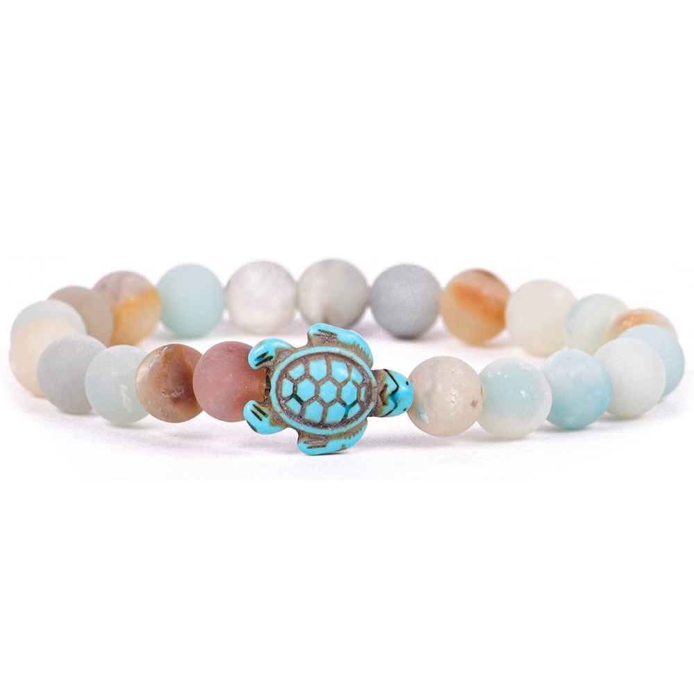 Sea Turtle Bracelet Turquoise Handmade Natural Stone Bracelet Summer Jewelry
